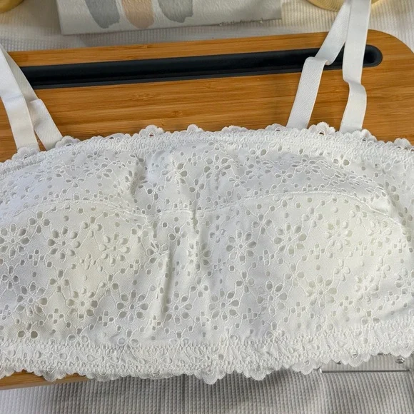Auden Target White Lace Bandeau Bralette Removable Pad Wirefree Brallette - Picture 4 of 11